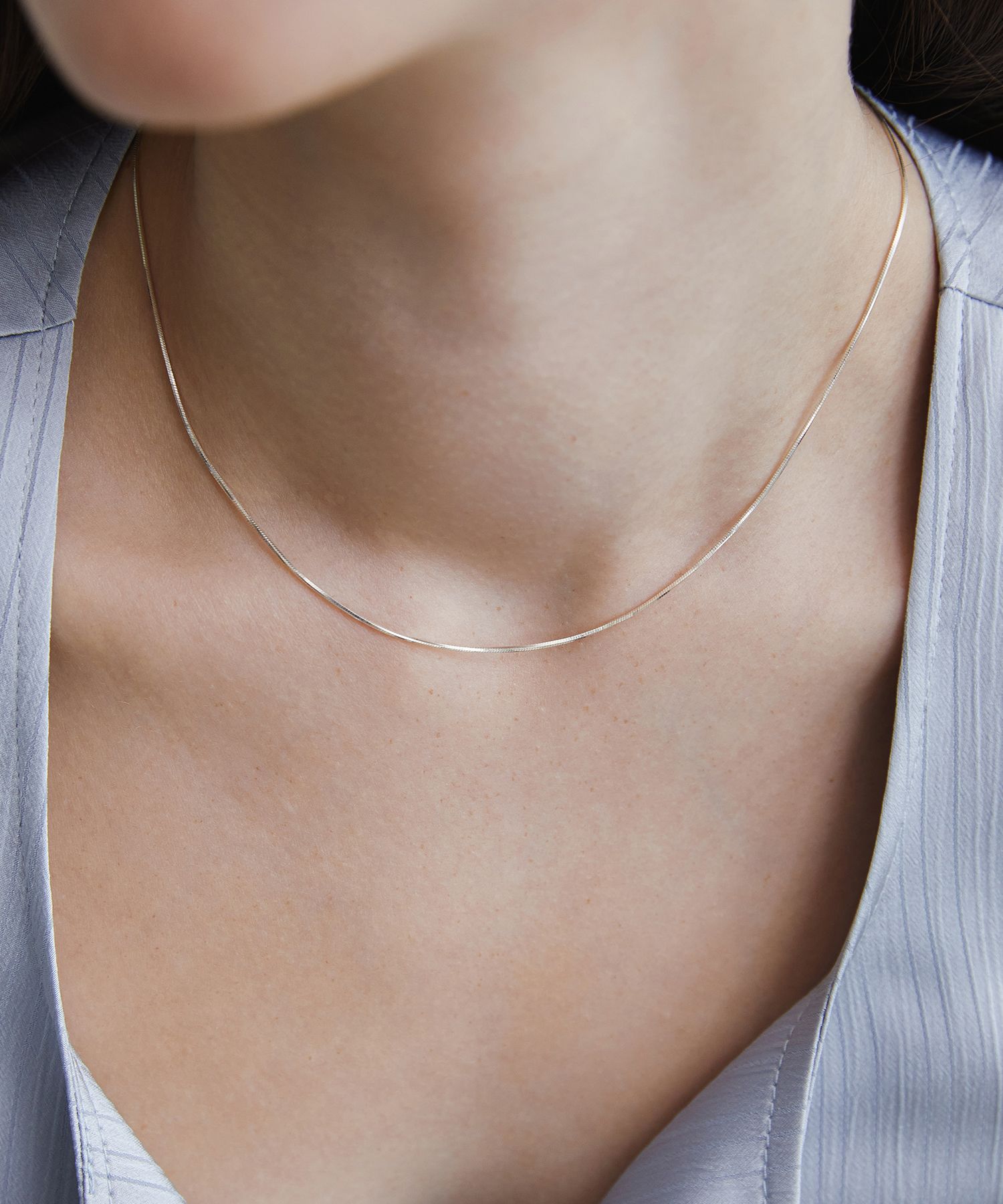 MUSINSA | TATIANA (Silver 925) Daily Slim Snake Chain