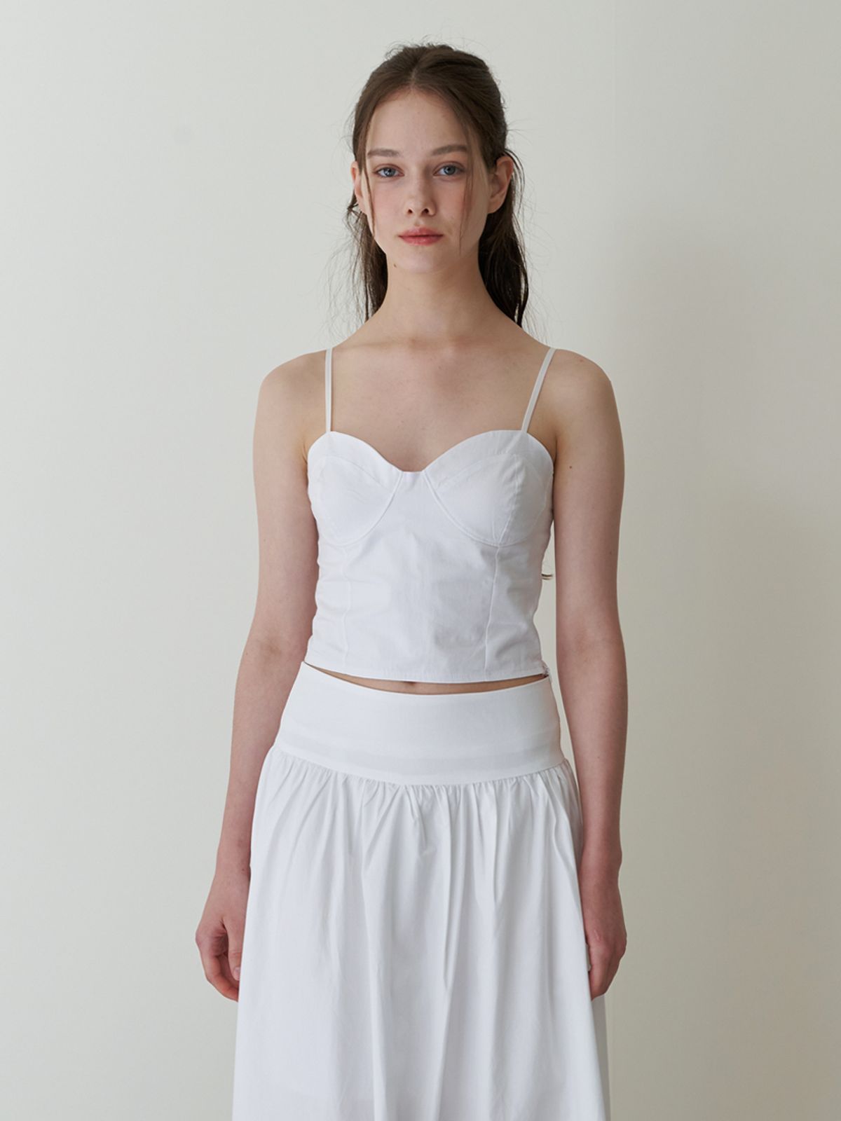 카인더베이비(KINDABABY) classic bustier blouse top - white