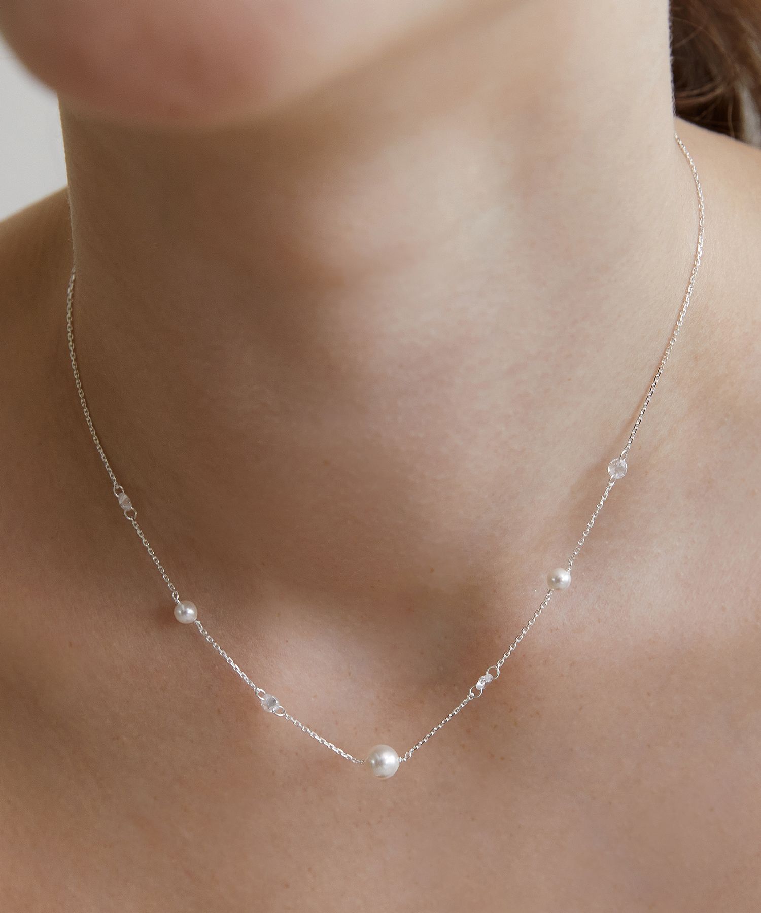 【TATIANA】(silver925) crystal tie necklace ネックレス TATIANA】(Silver925) Multi Ornament Necklace 韓国発 (TATIANA