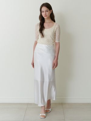 satin mermaid skirt - white