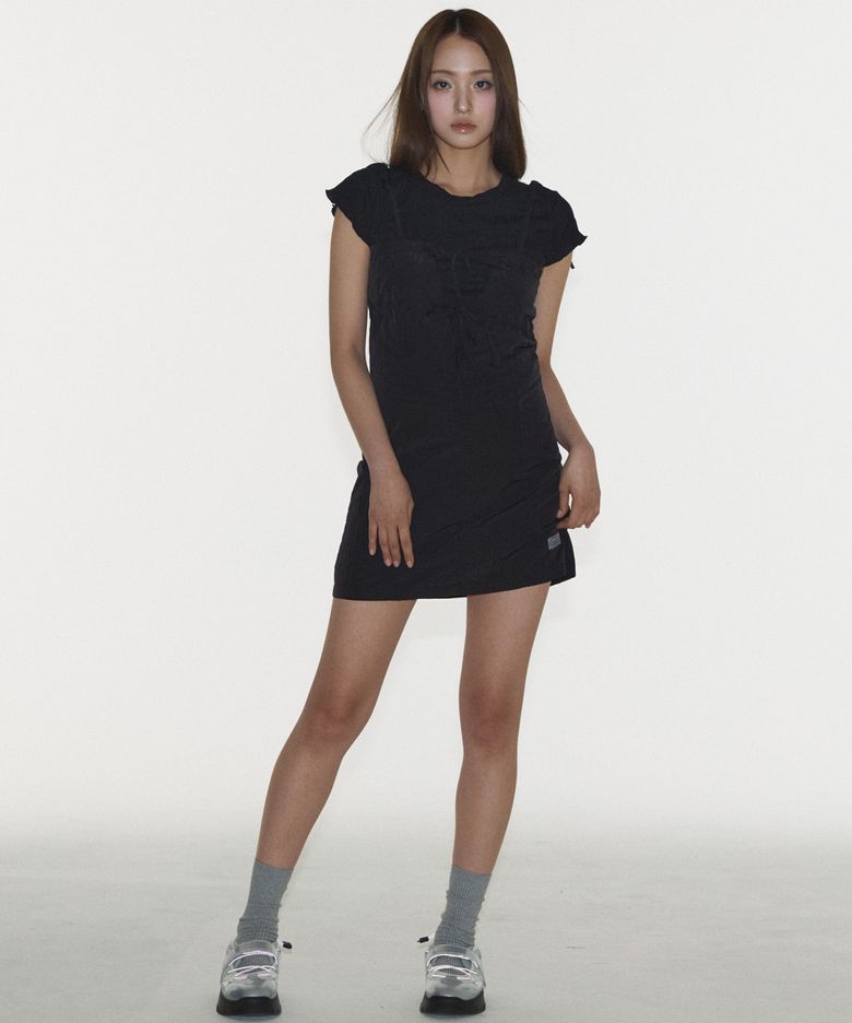 BARBIE DRESS IN BLACK (나시 리본 원피스)