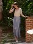 satin mermaid skirt - indi blue