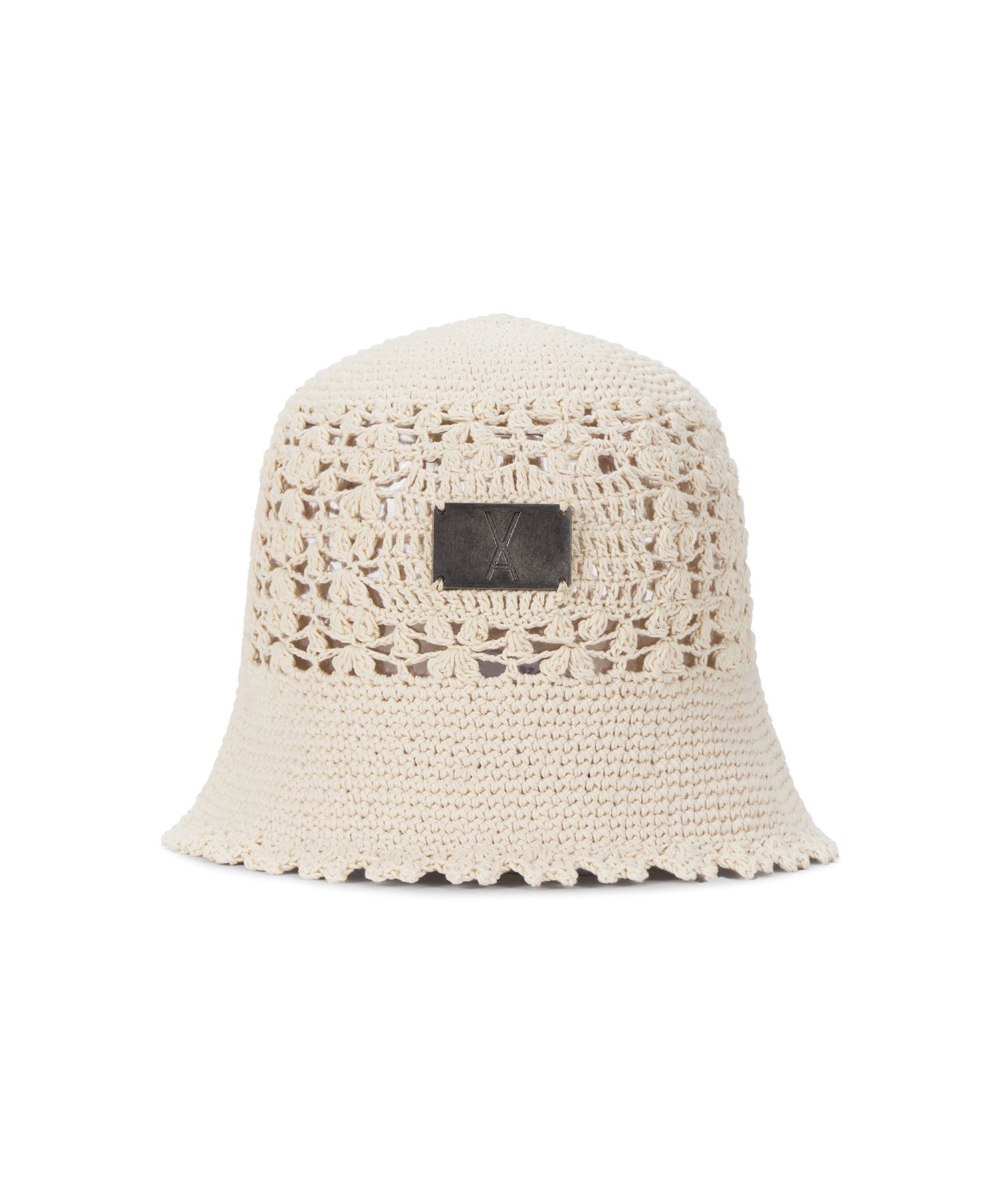 MUSINSA | VARZAR VA Plate Crochet Bucket Hat Ivory