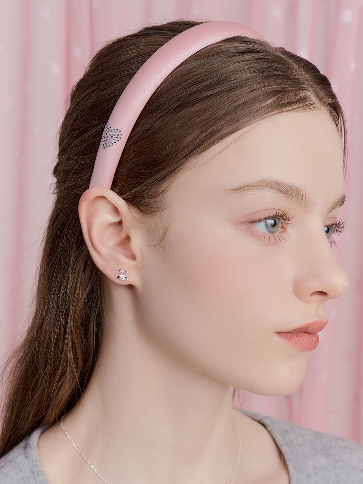 앵브록스(ENGBROX) double heart cubic hairband_pink
