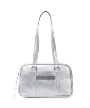 CRYSTAL LEATHER MINI BOSTON BAG_SILVER