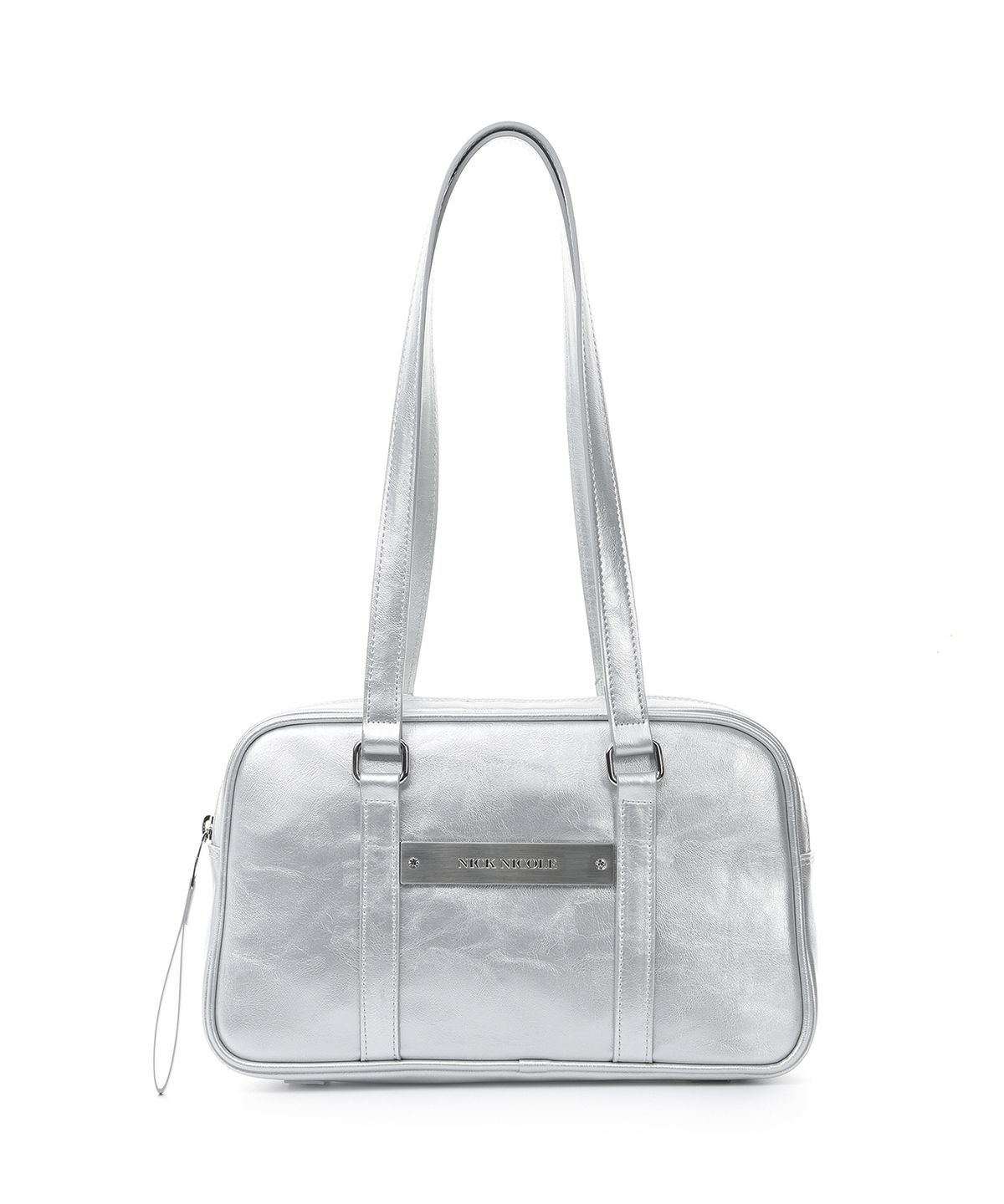 닉앤니콜(NICK&NICOLE) CRYSTAL LEATHER MINI BOSTON BAG_SILVER