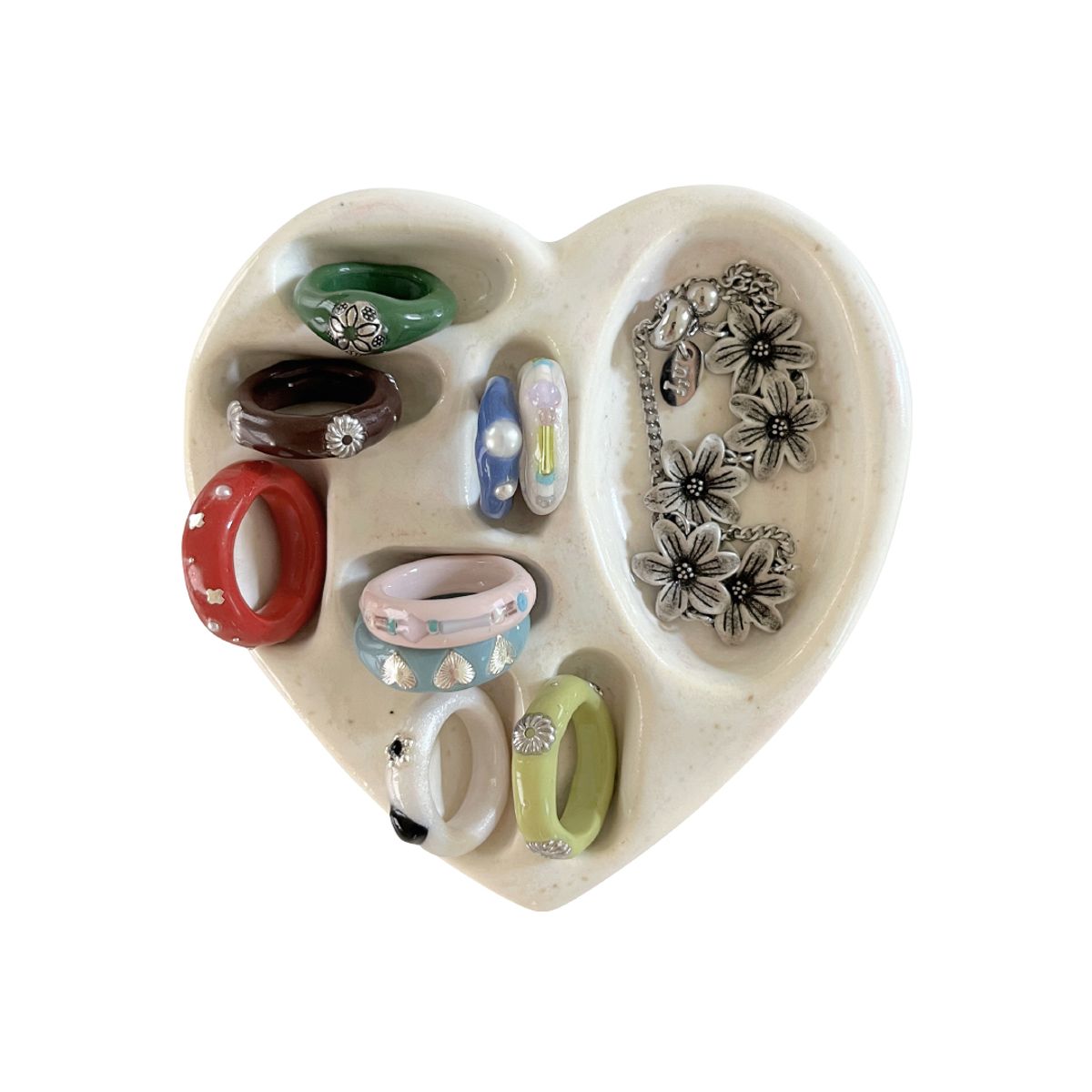 엔프프(NFF) ceramic heart mix holder-oatmeal