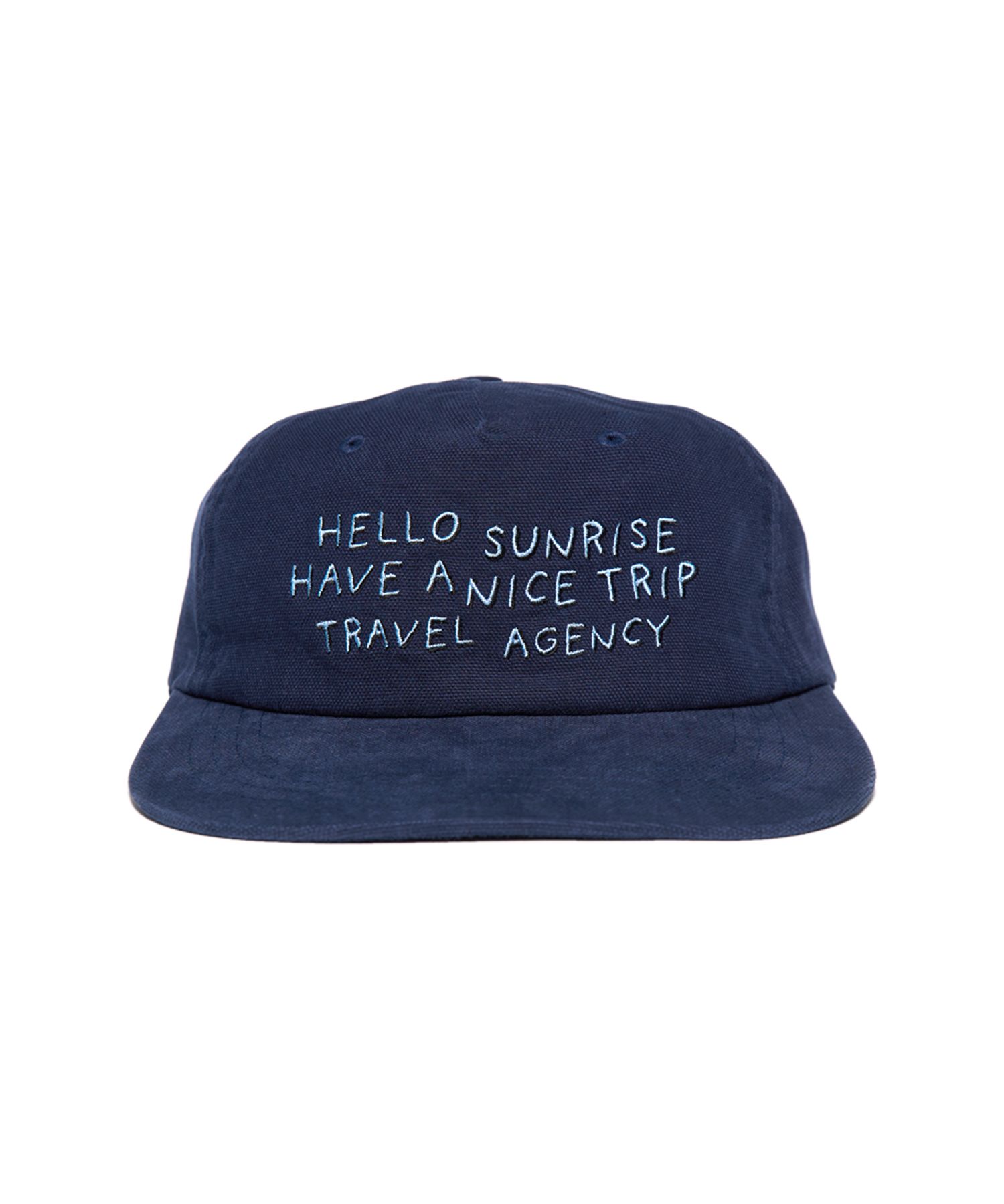 【Hello Sunrise】Washed Doodle Typo Relaxed Fit 6Panel Cap 헬로선라이즈 워시드 VTG 캣 로고 6패널 캡 라이트 그레이