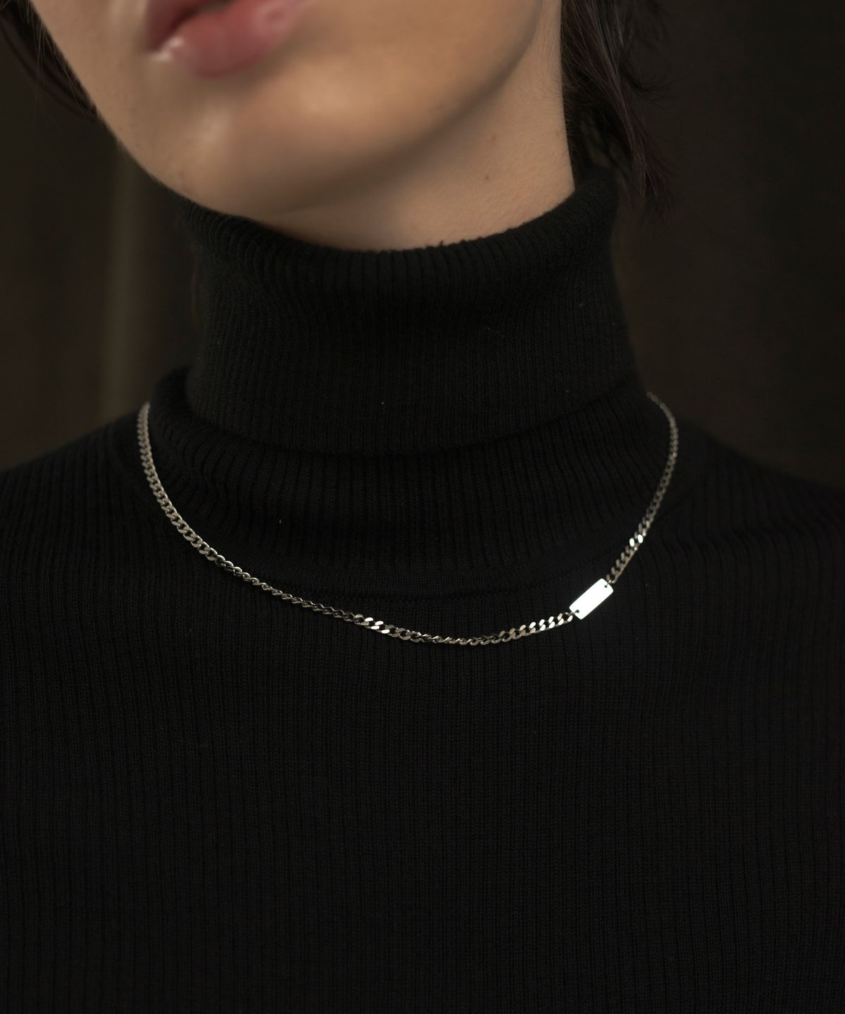 노비스도쿄(NOVICE TOKYO) 플레이트 체인 목걸이 Plate Chain Necklace［Stainless］/ silver