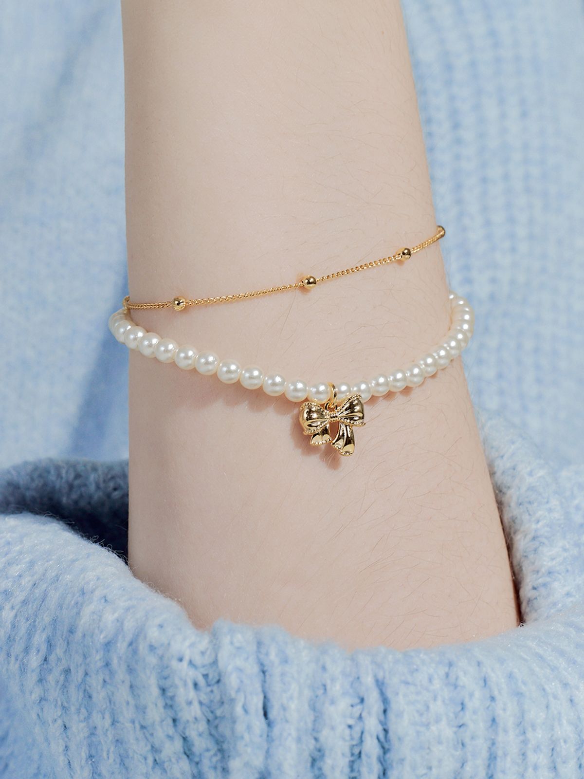 앵브록스(ENGBROX) jane ribbon pearl bracelet
