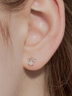 [silver925] bell ribbon pearl earring