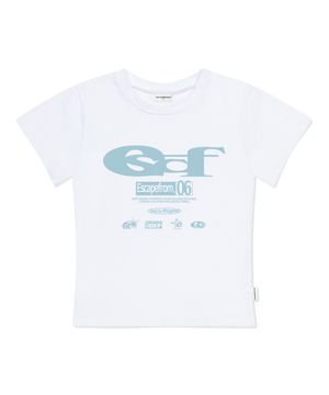 ESCF 로고 콜라주 프린트 슬림핏 반팔티 화이트