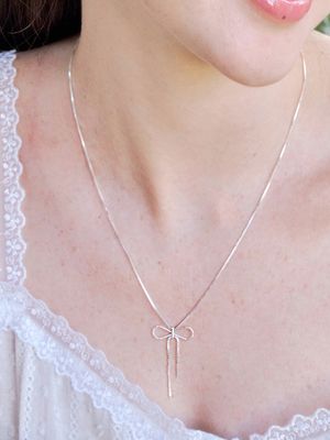 [silver925] claire ribbon necklace