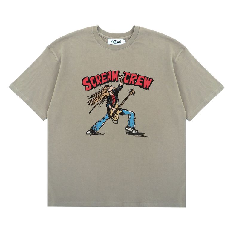 Rock Scream Crew 락스크림크루 샌드베이지 세미오버핏 티셔츠
