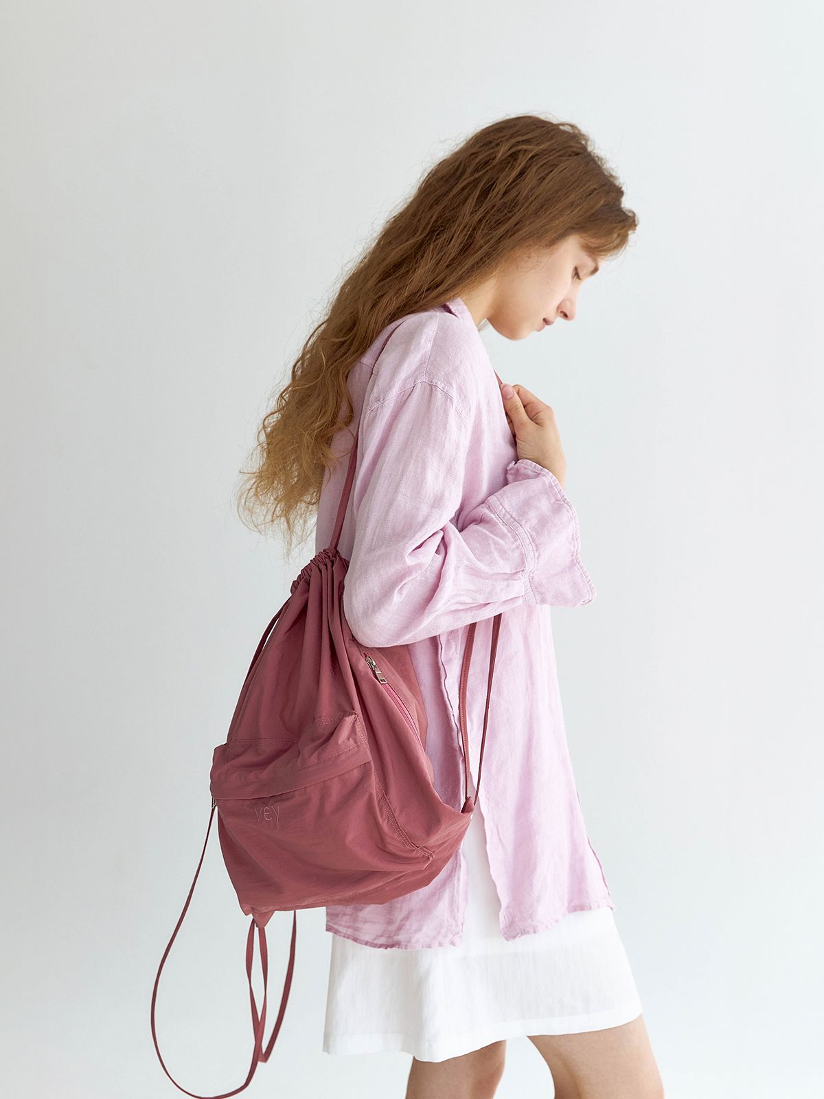 베이(VEY) Shine String Backpack (MutedPink)