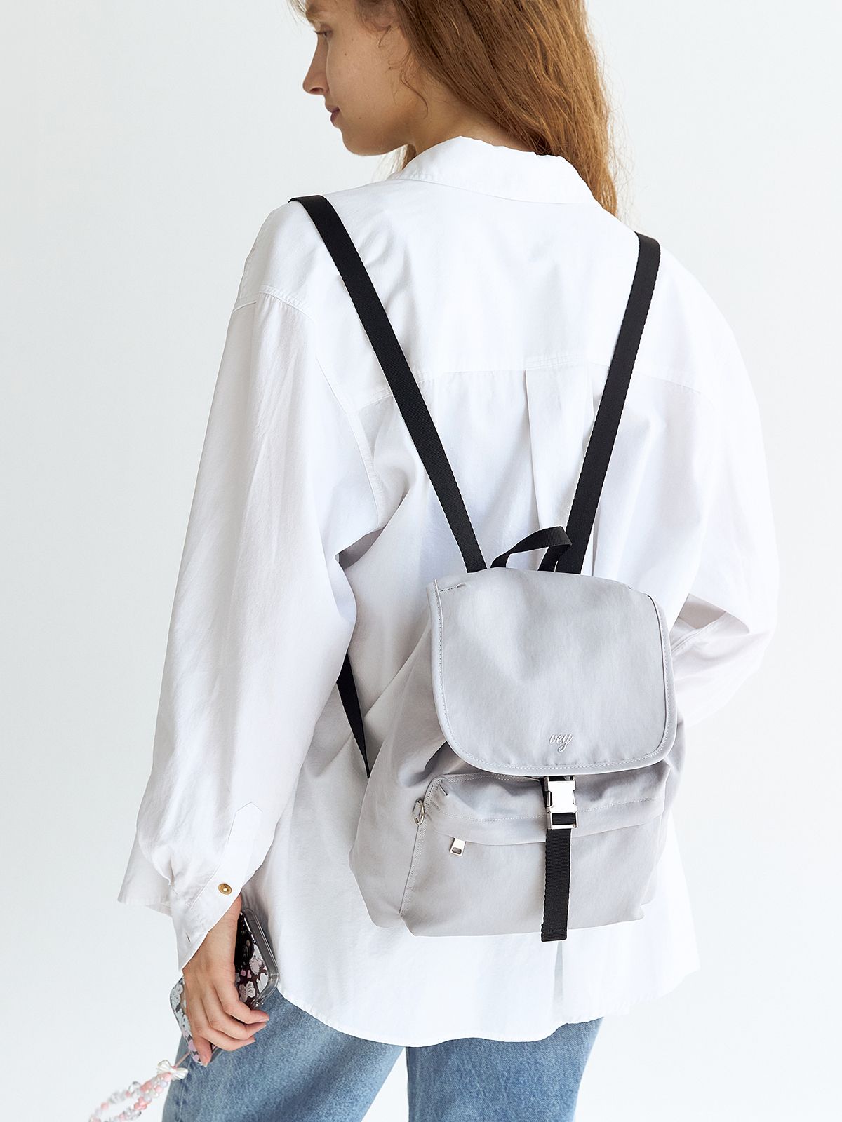 베이(VEY) Mini Flap Backpack (LightGray)
