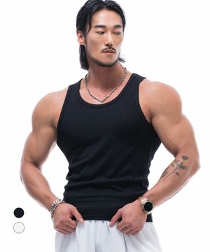 P2447 절개 골지 슬림 나시 [2 COLOR]