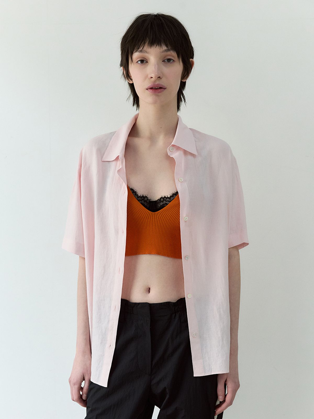 시엔느(SIENNE) Amanda Linen Shirt (Light Pink)