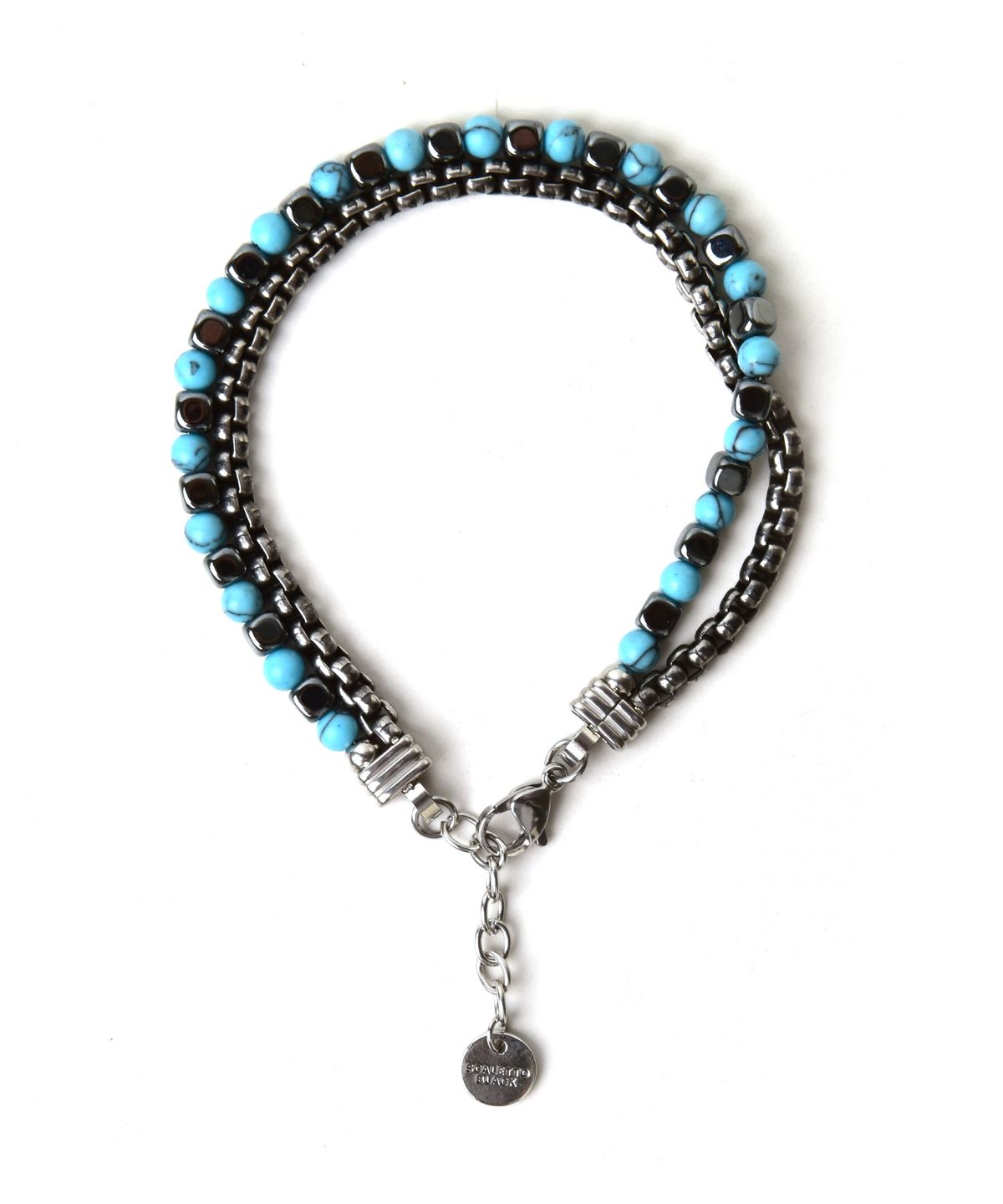 스칼렛또블랙(SCALETTOBLACK) SBM011 Jade color stone chain Bracelet