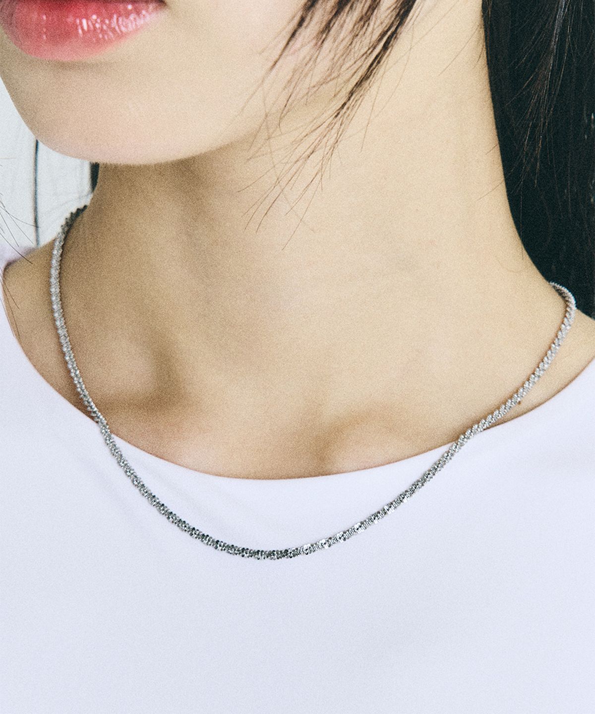 스칼렛또(SCALETTO) SBW014 Snowflower steel necklace