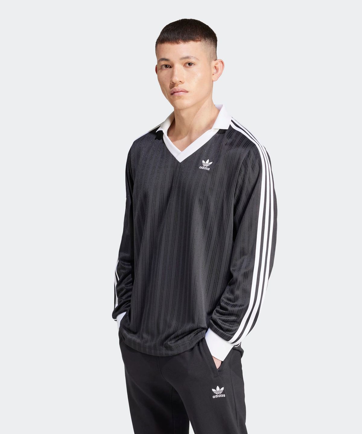 아디다스(ADIDAS) 피케 풋볼 긴팔 티 -  블랙 / IZ4808