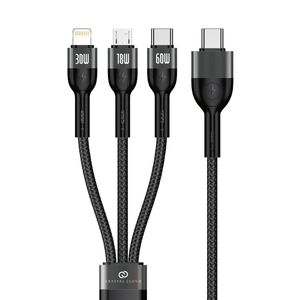 PD 60W C타입 to 3in1 멀티 고속충전 케이블, 1.2m