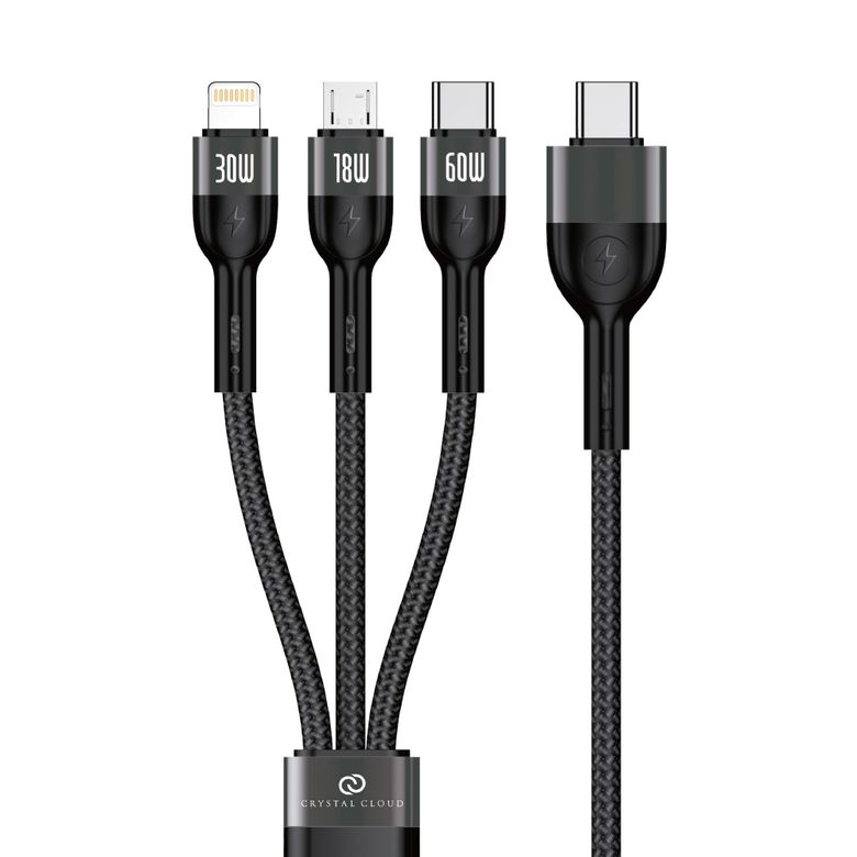 PD 60W C타입 to 3in1 멀티 고속충전 케이블, 1.2m