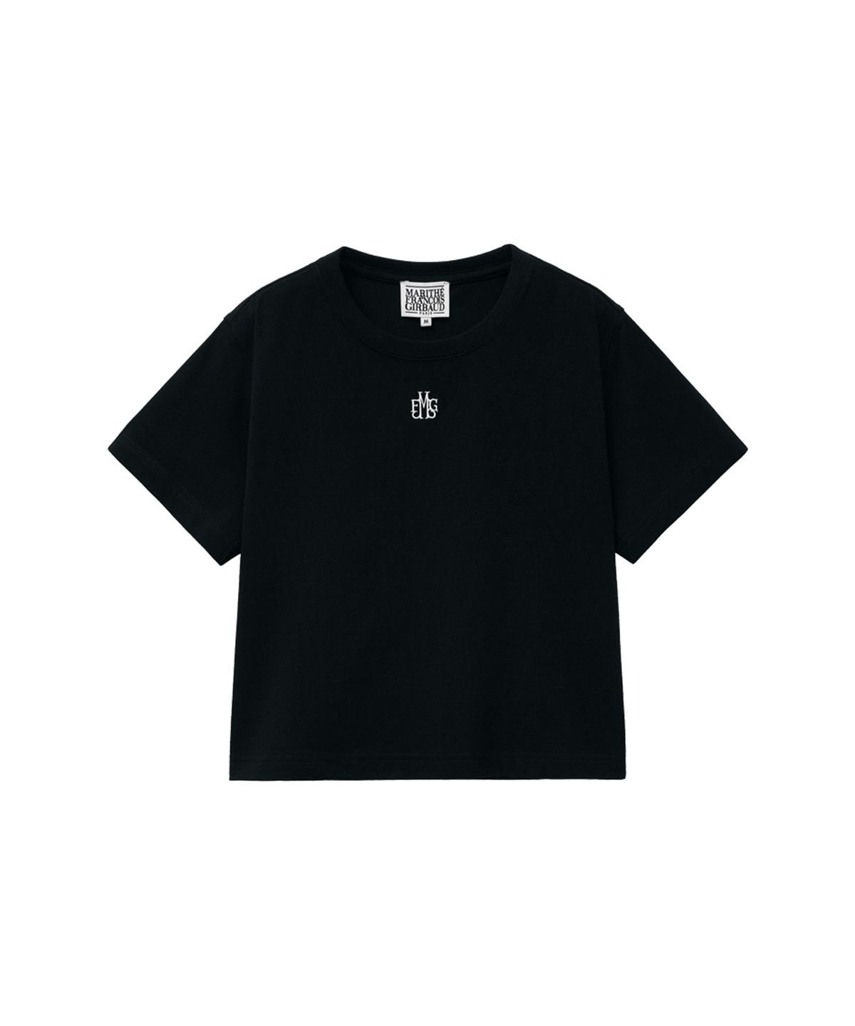 마리떼 스포츠(MARITHÉ SPORT) MOUVEMENT W SYMBOL LOGO AEROCOOL CROP TEE black