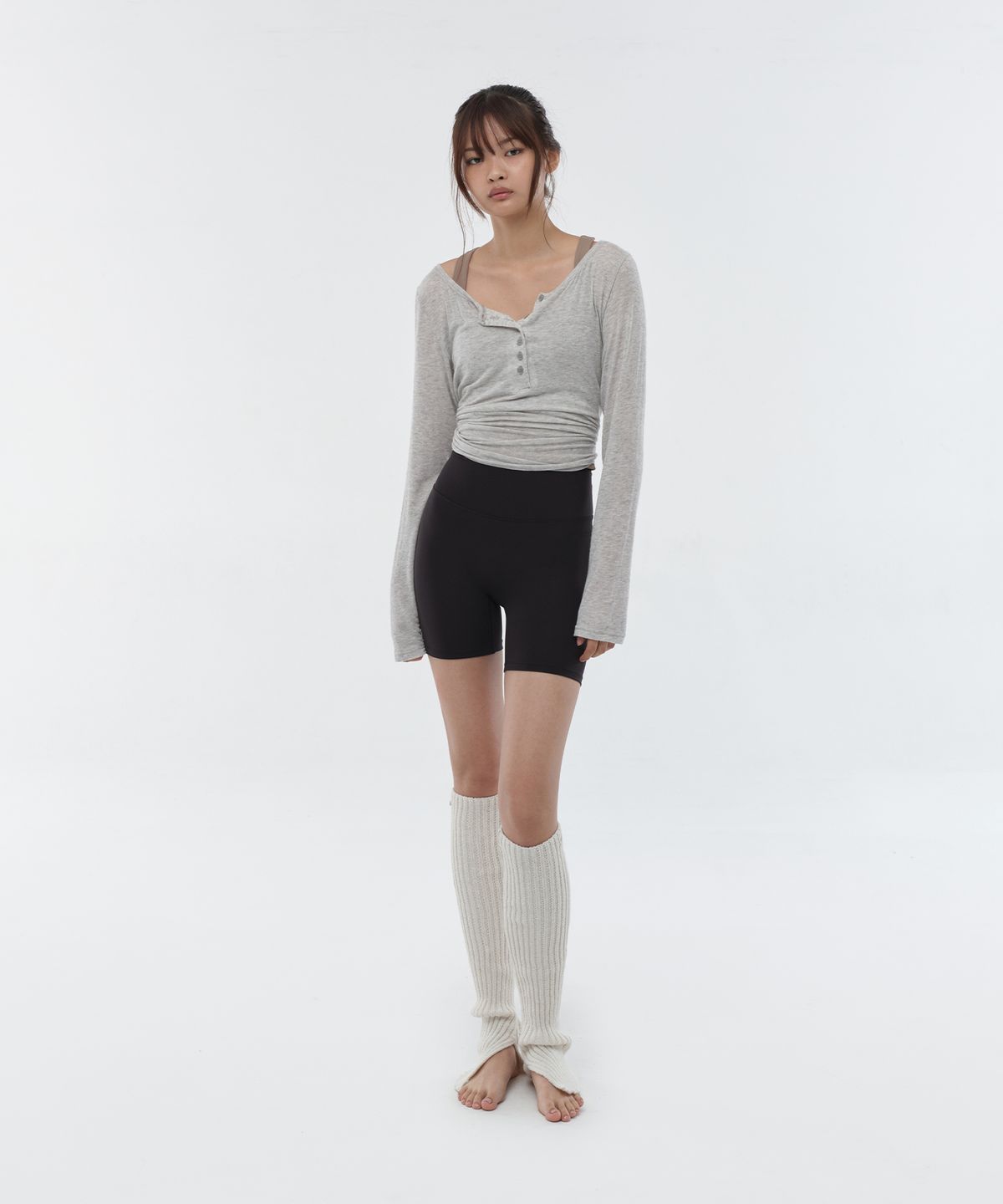 콘치웨어(CONCHWEAR) 릴렉스 블랙 3부 레깅스