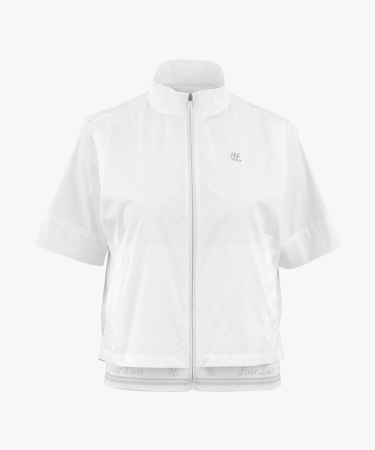페어라이어 골프(FAIRLIAR GOLF) 백슬릿 반팔 블루종 점퍼(화이트)