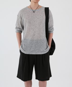 선셋 썸머 린넨라이크 긴팔니트 보카멜란지