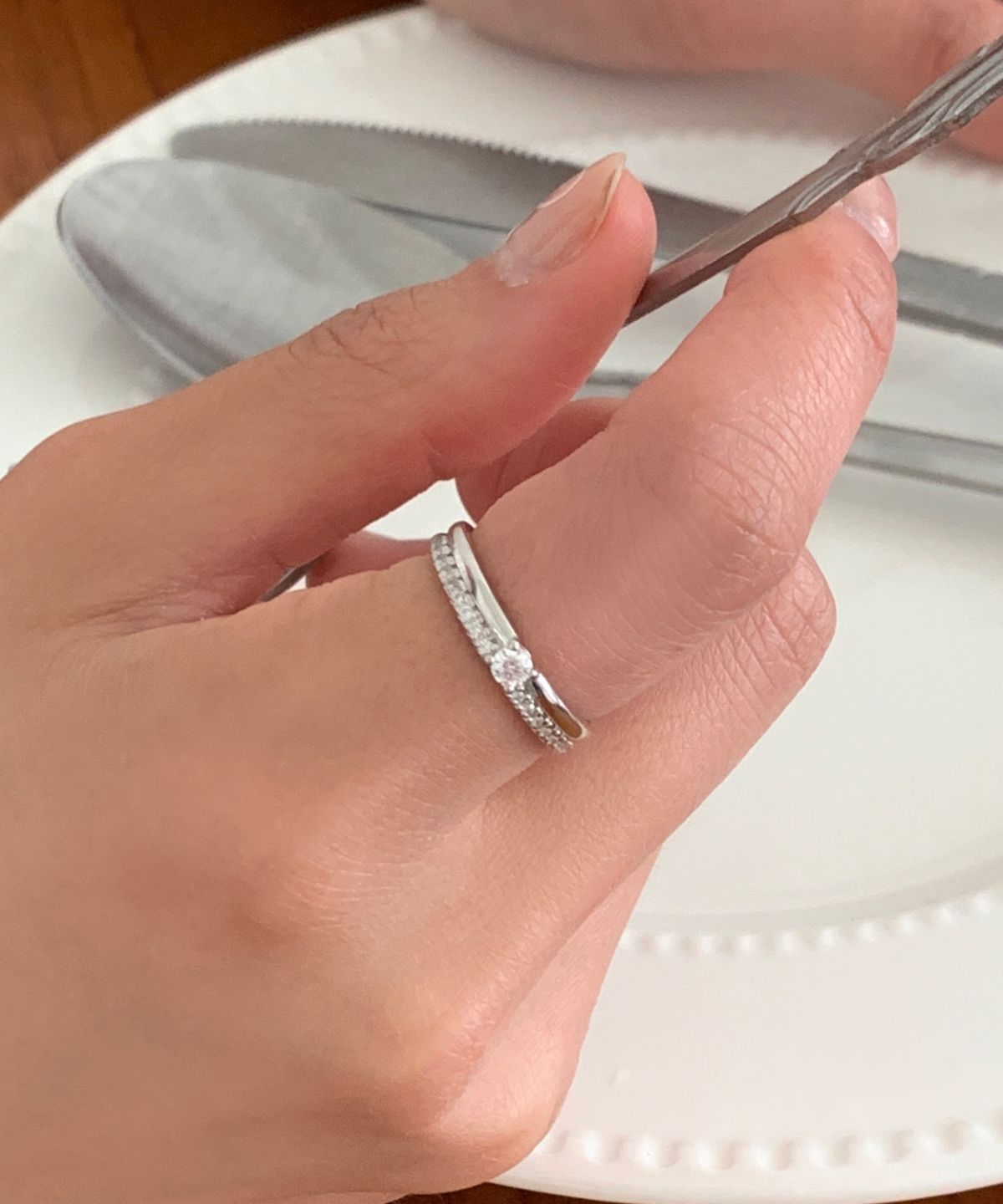 바라두(BARADU) 925 Two line promise ring