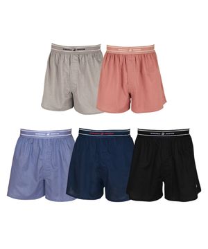 [5PACK] 남자 숨쉬는 아웃밴드 순면 트렁크 사각팬티