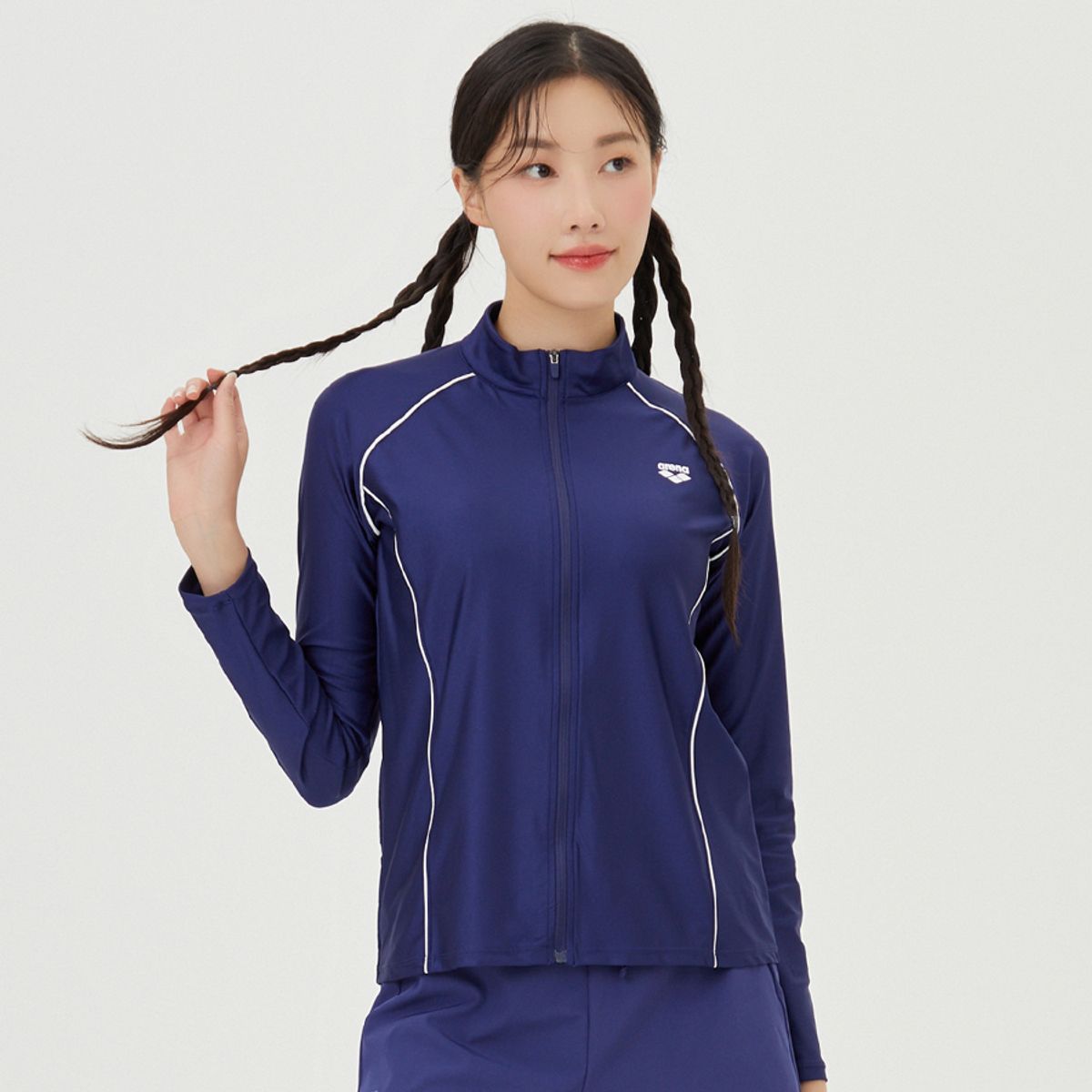 아레나(ARENA) 엑티브 릴렉스핏 집업 래쉬가드 A4BL1QR48DPL