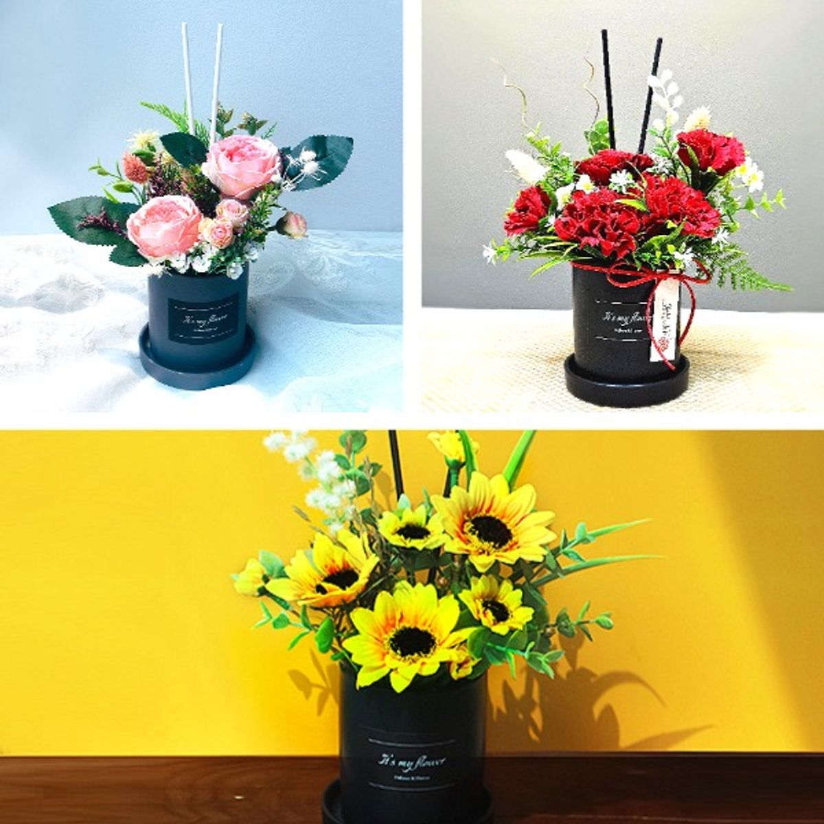 잇츠마이플라워(ITSMYFLOWER) 센터피스 조화 디퓨저 선물 세트