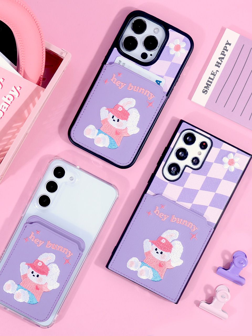 ★DESIGN SKIN★ Running embroidery pocket caseViolet Bunny MUSINSA公式 | DESIGNSKIN Retro Embroidery Pocket Case-Violet