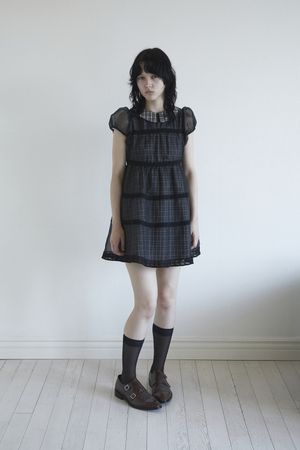 BABYDOLL DRESS IN BLACK CHECK