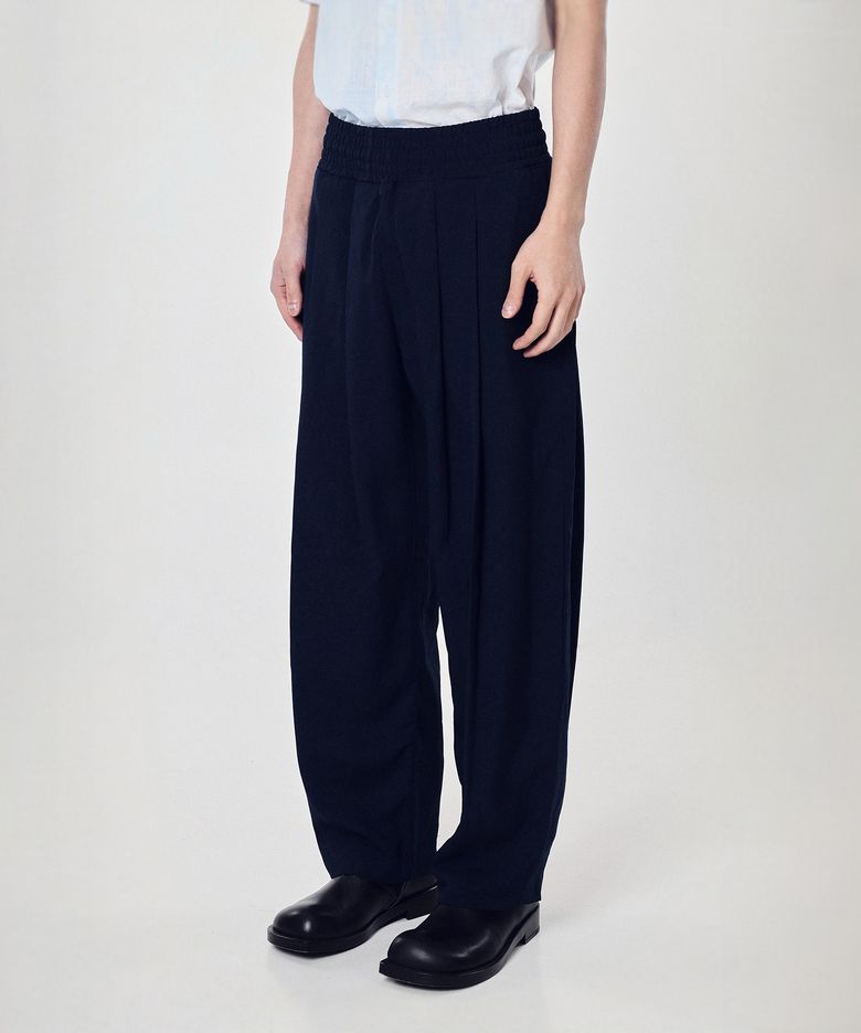 Boxer curve tuck pants (navy)