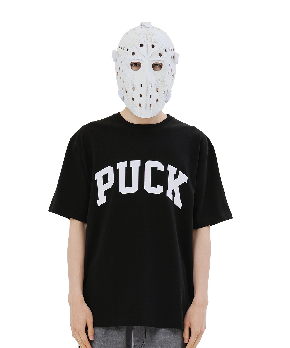 왓더퍽(WHATHEPUCK) PUCK 로고 티셔츠 블랙/화이트