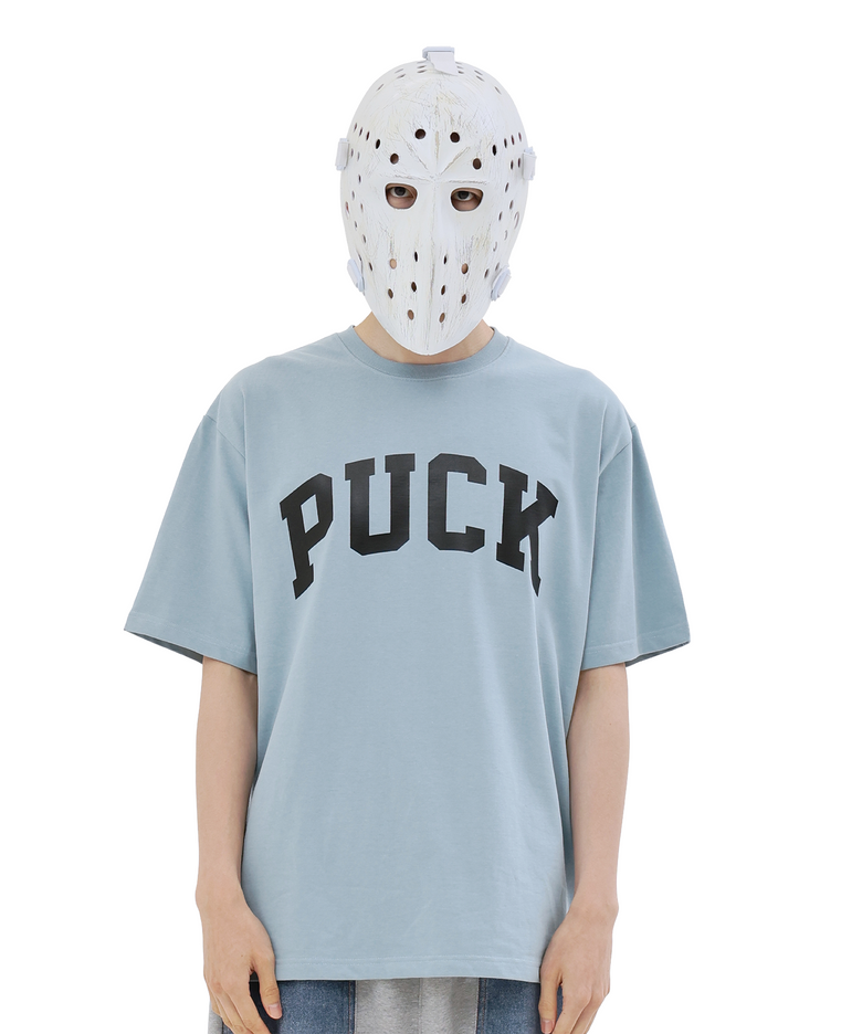 PUCK 로고 티셔츠 블루/블랙
