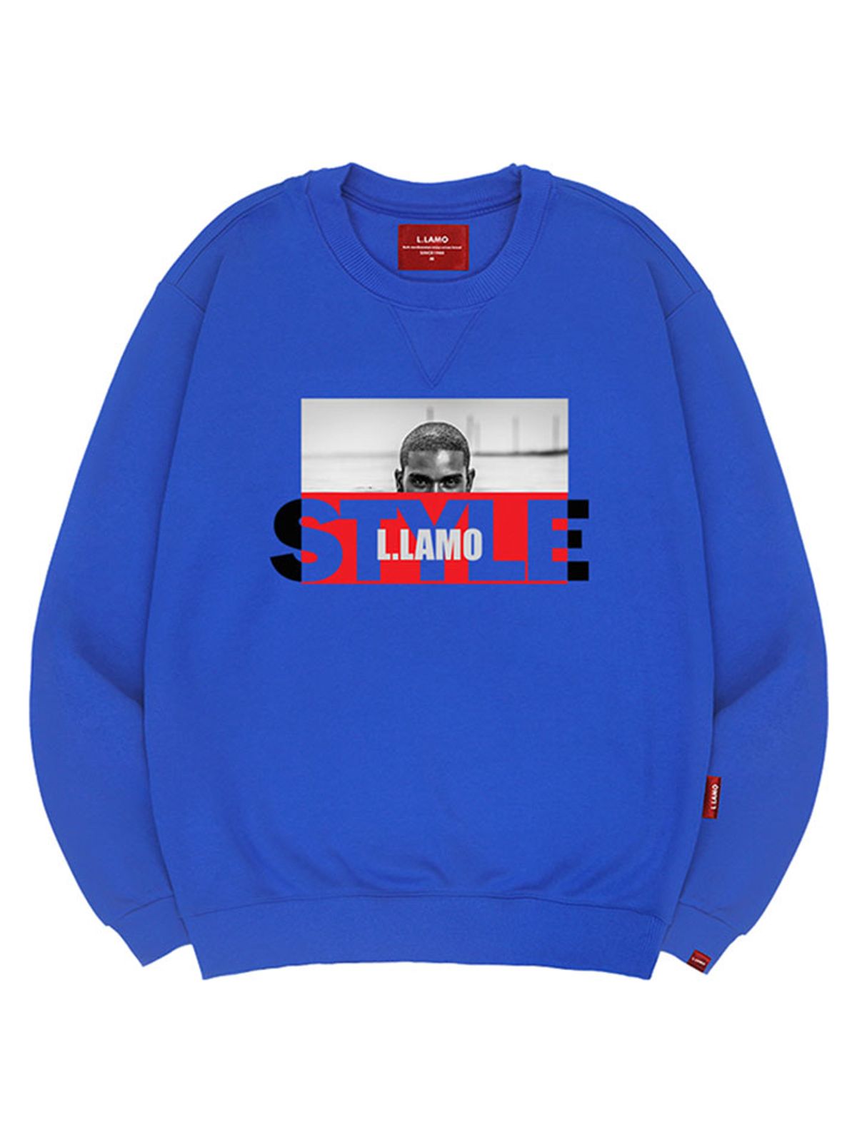 엘라모(LLAMO) 블랙맨 맨투맨 남녀공용 빅사이즈 S~4XL