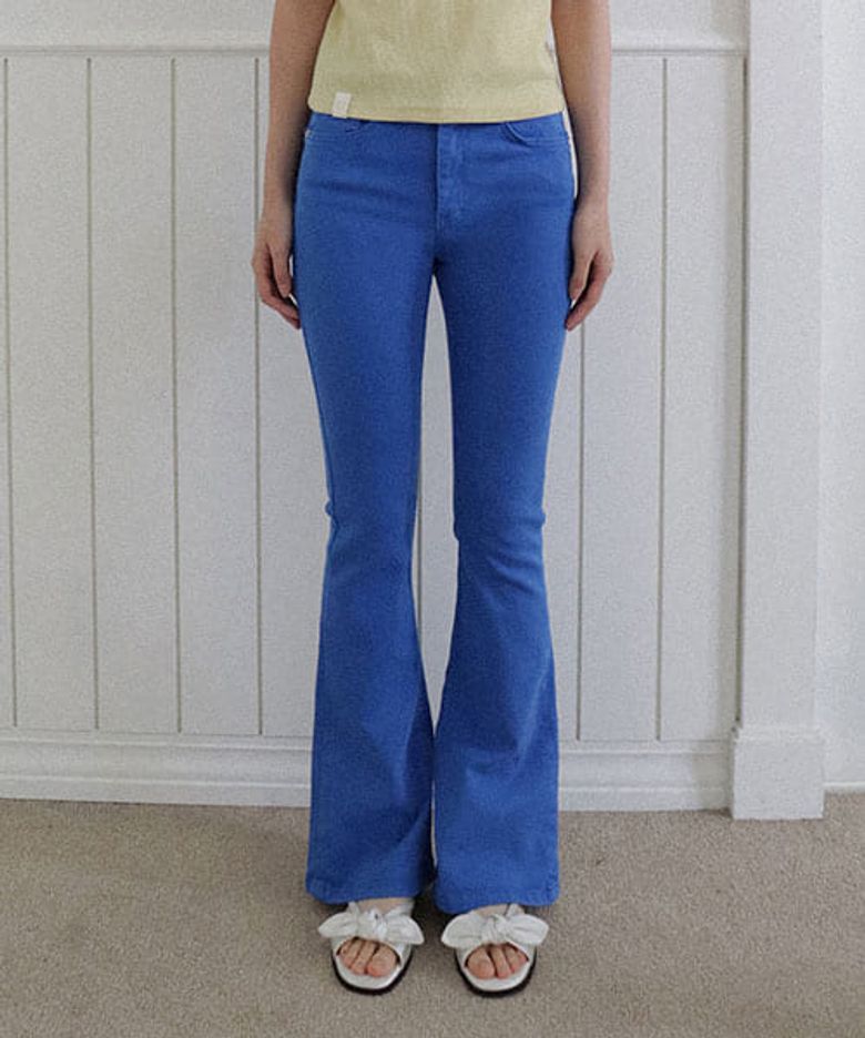 VIVID SLIM BOOTCUT PANTS_7COLORS_BLUE