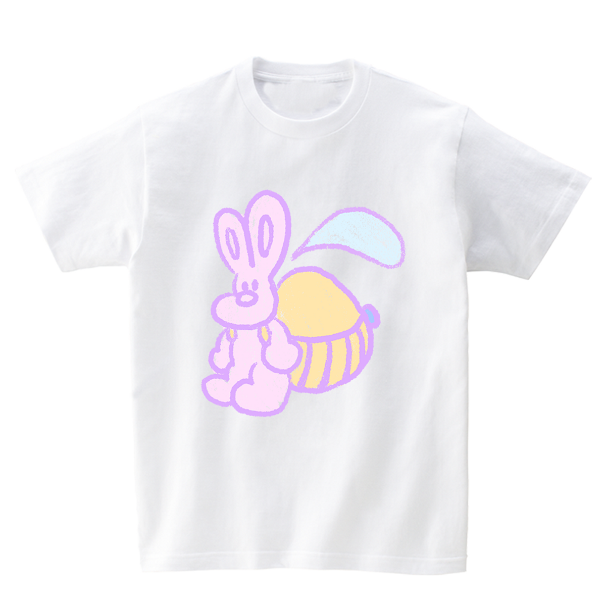 어썸어스(AWESOMEUS) WORKING LIGHT PUPPLE RABBIT T-SHIRTS_4COLOR
