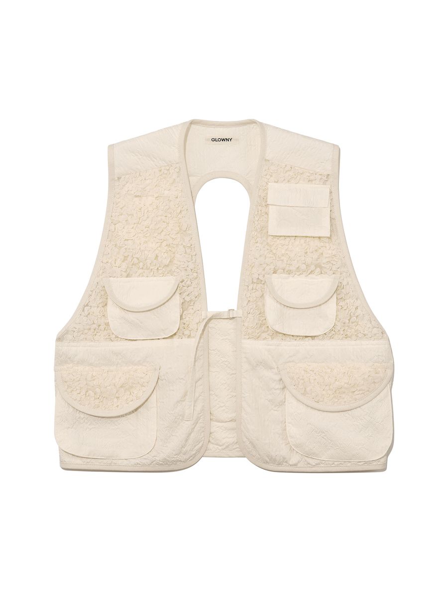 ベスト・ジレ GLOWNY GG LACE CARGO VEST 4BFK486 MUSINSA公式 | GLOWNY GG LACE CARGO VEST (IVORY)