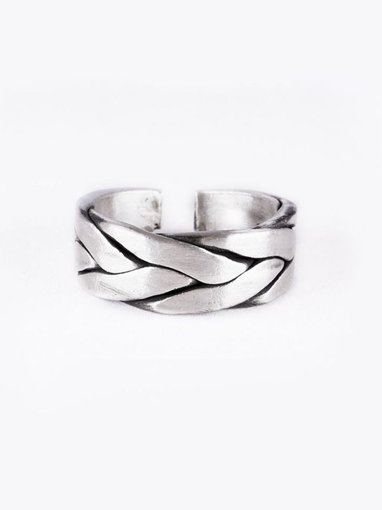 HR 220R_Silver Flat Braid Ring