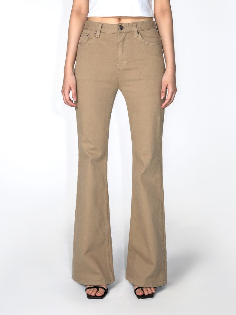 BASIC BOOTS CUT PANTS BEIGE