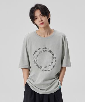 [더블 링]코튼 루즈핏 반팔 티셔츠_더스티 민트