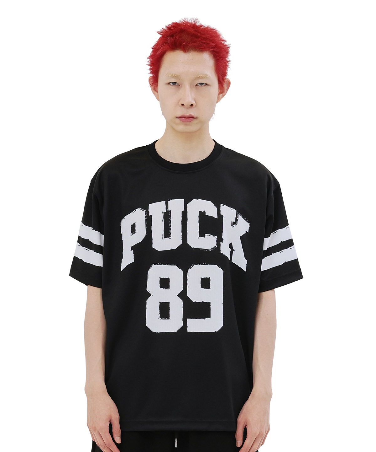 왓더퍽(WHATHEPUCK) PUCK 로고 하키 티셔츠 블랙