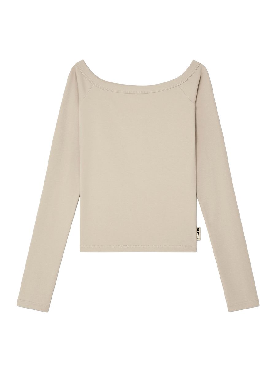 ★GLOWNY★ GIRLFRIEND OFF SHOULDER TOP TAN GY24ALS003PK MUSINSA | GLOWNY GIRLFRIEND OFF SHOULDER TOP (TAN)