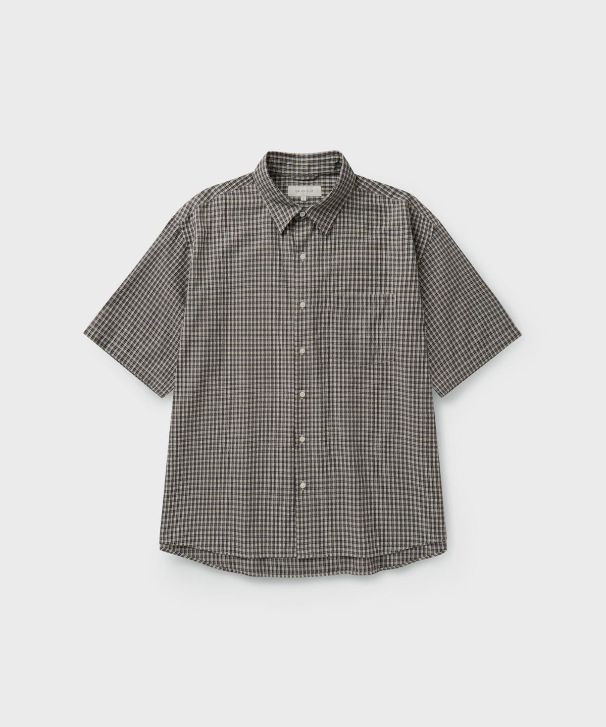 유니온블루(UNION BLUE) SMALL CHECK SUNDAY SHIRT [BLACK]